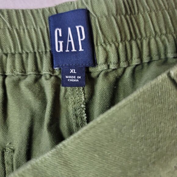 NWT GAP Women's Twill Jogger Pants Size XL Mid Rise Elastic Back Olive Green - Picture 10 of 10